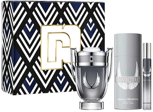Set Invictus Platinum 3pc. Edp 3.4oz Spray