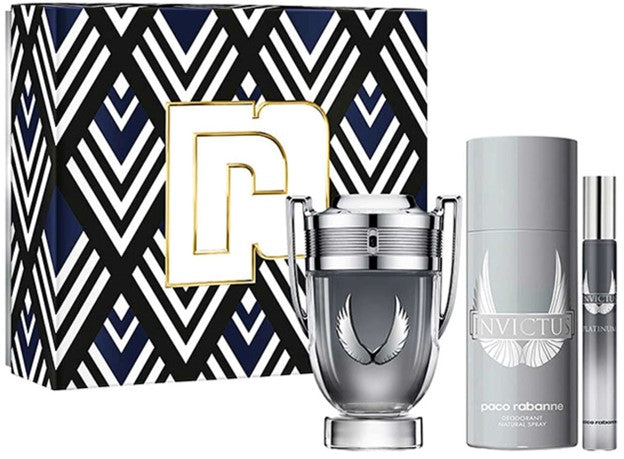 Set Invictus Platinum 3pc. Edp 3.4oz Spray