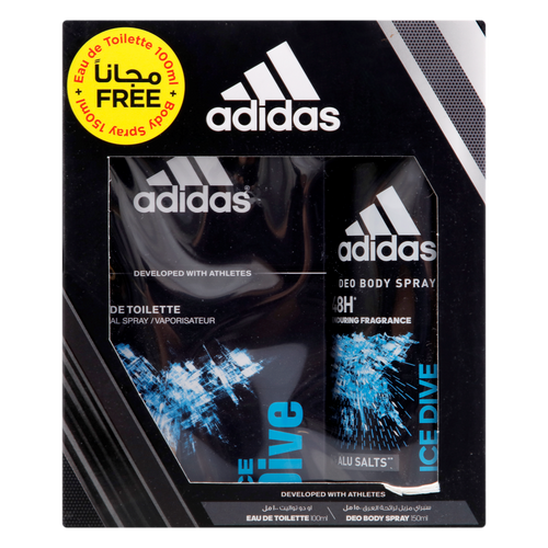 Set Adidas Ice Dive For Men Edt 3.4oz Spray