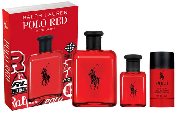 Set Polo Red 3pc For Man Edt 4.2oz Spray