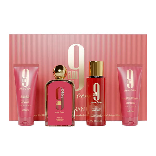 Set Afnan 9am Pour Femme 4pc For Woman Edp 3.4 Spray