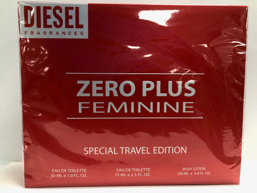 Set Diesel Zero Plus Feminine 3pc. Edt 2.5oz Spray