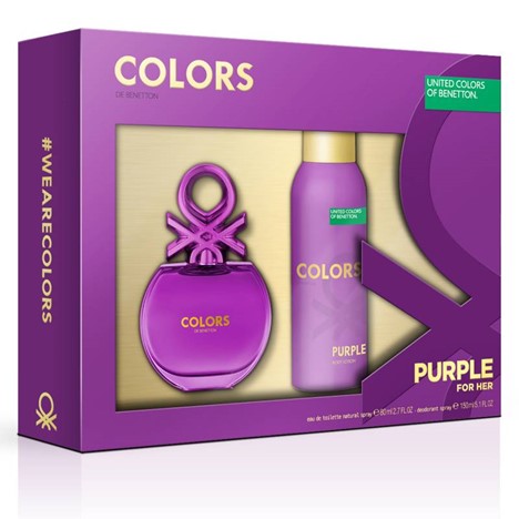 Set Colors Purple For Her 2pc. Edt 2.7oz Spray