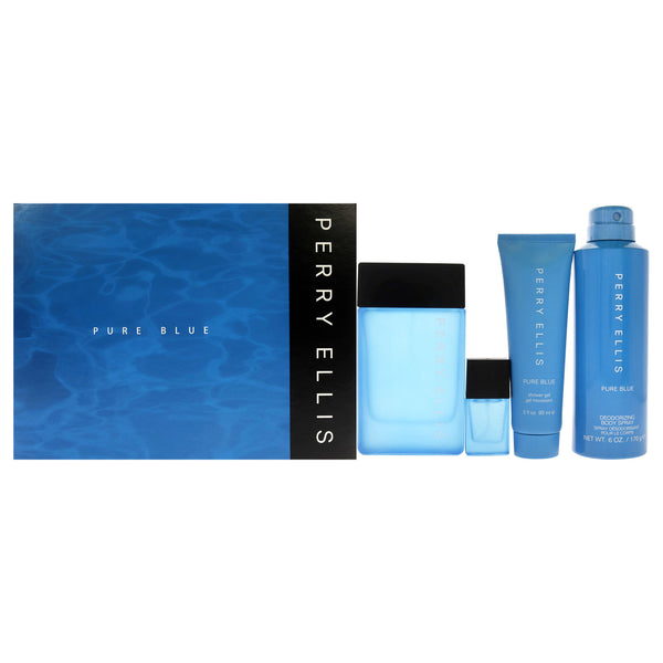 Set Pure Blue For Men 4pc. Edt 3.4oz Spray