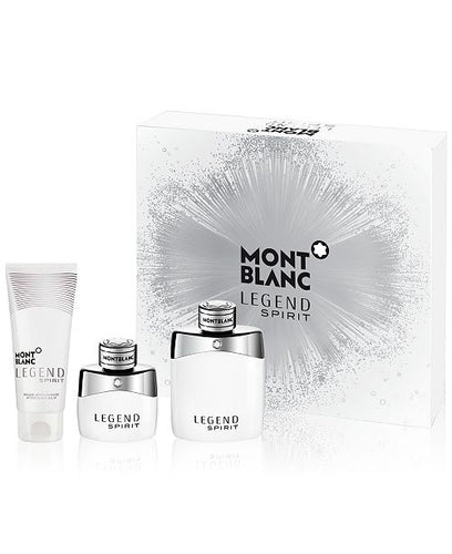 Set Mont Blanc Legend Spirit 3pc Edt 3.3oz + edt 1oz + After Shave Balm 3.3oz