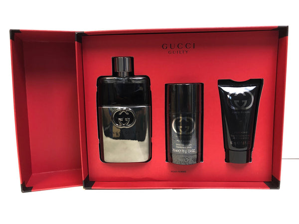 Set Gucci Guilty Pour Homme 3pc Edt 3.0oz Spray
