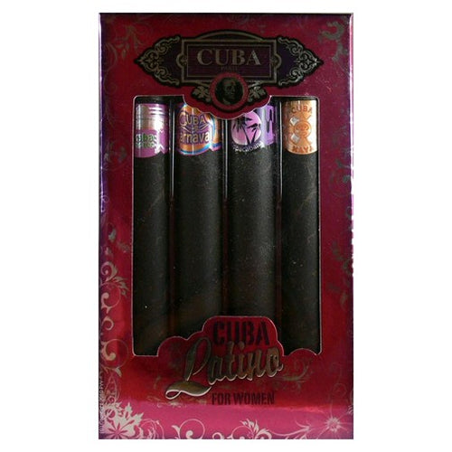 Set Cuba Latino For Women 4pc Edp 1.17 oz Spray Copacabana, Carnaval, Cactus & Maya.