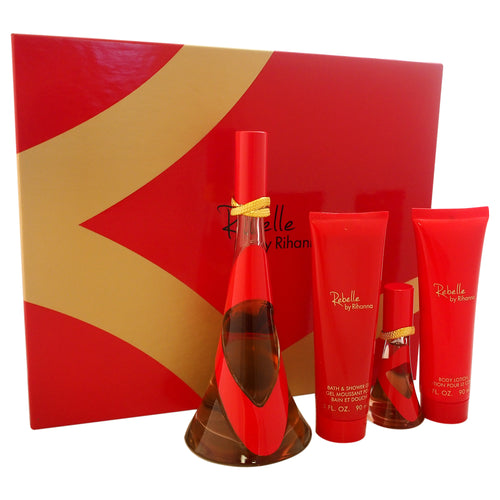 Set Rihanna Rebelle 4pc Edp 3.4oz Spray