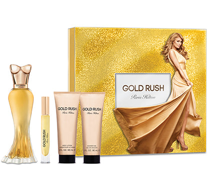 Set Gold Rush by Paris Hilton 4pc Edp 3.4oz Spray