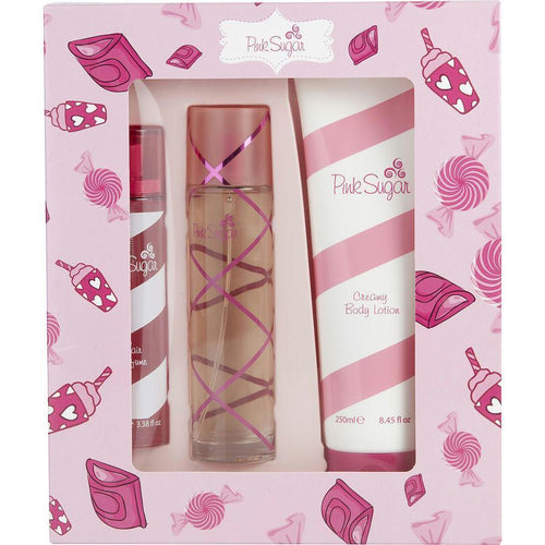 Set Pink Sugar 3pc Edt 3.4oz Spray