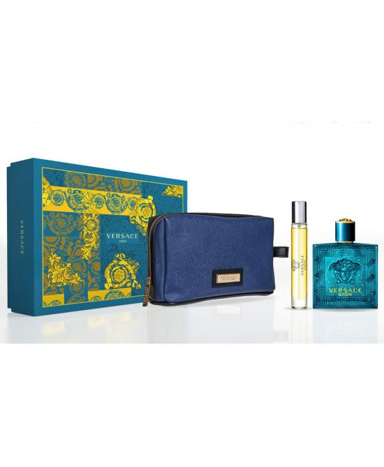 Set Versace Eros For Men 3pc Edt 3.4oz Spray