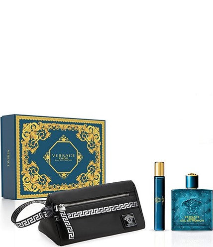 Set Versace Eros 3pc. Eau De Parfum 3.4oz Spray
