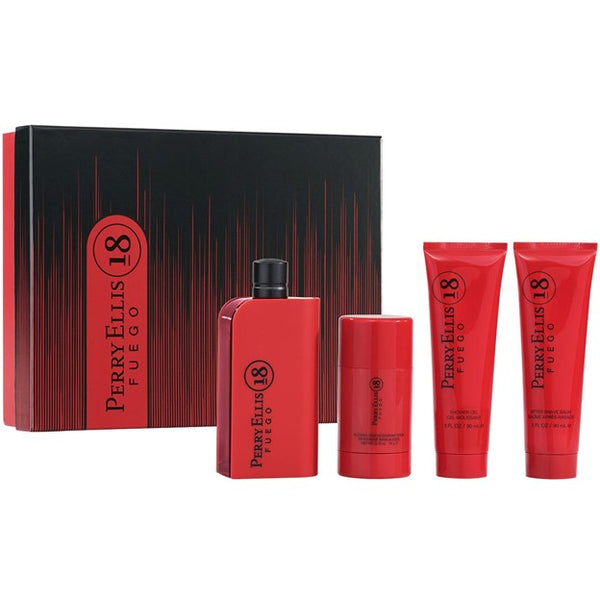 Set Perry 18 Fuego For Men 4pc. Edt 3.4oz Spray