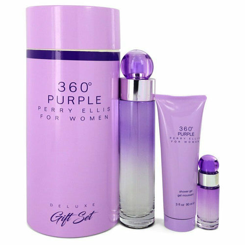 Set 360 Purple For Women 3pc. Edp 3.4oz Spray