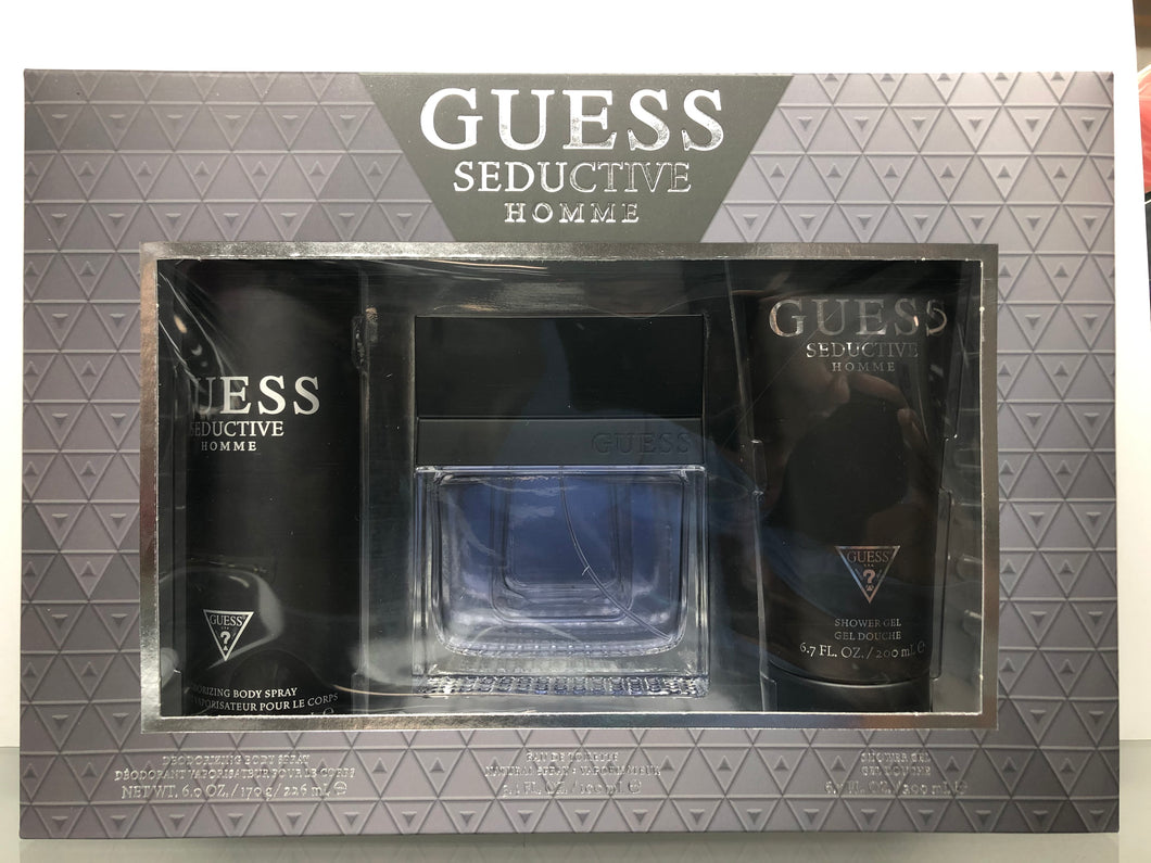 Set Guess Seductive Homme 3pc. Edt 3.4oz Spray