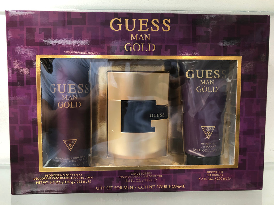 Set Guess Gold Man 3pc. Edt 2.5oz Spray