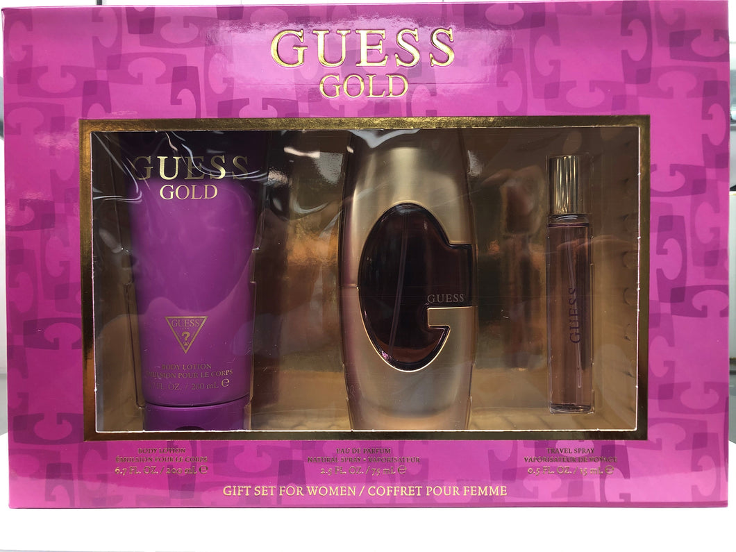 Set Guess Gold For Women 3pc. Edp 2.5oz Spray