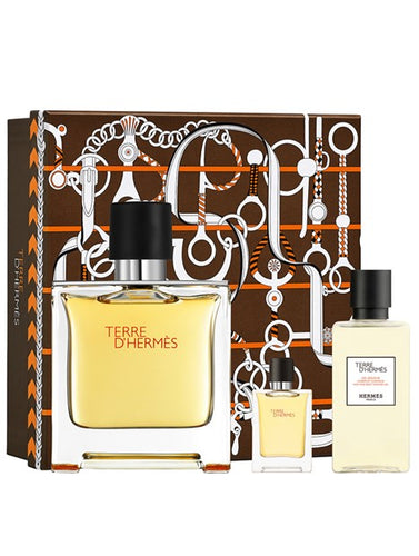 Set Terre D'Hermes 3pc. Parfum 2.5oz Spray