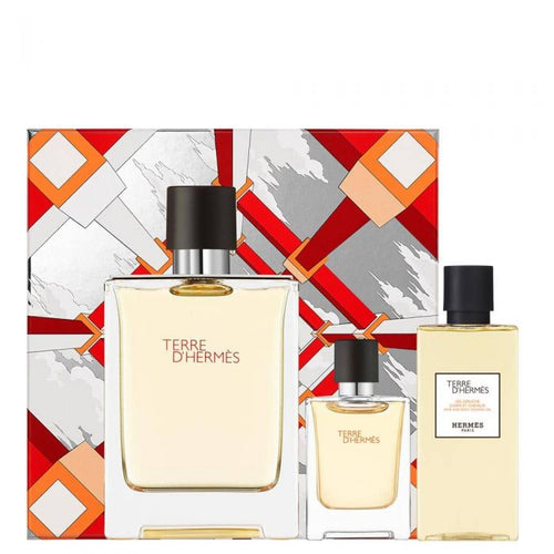 Set Terre D'Hermes 3pc. Edt 3.3oz Spray + 0.42oz Mini Spray + 2.7oz Shower Gel