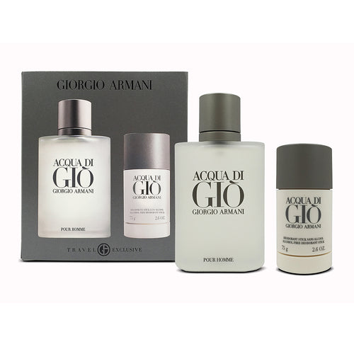 Set Acqua Di Gio For Men 2pc. Edt 3.4oz Spray + 2.6oz Deodorant Stick