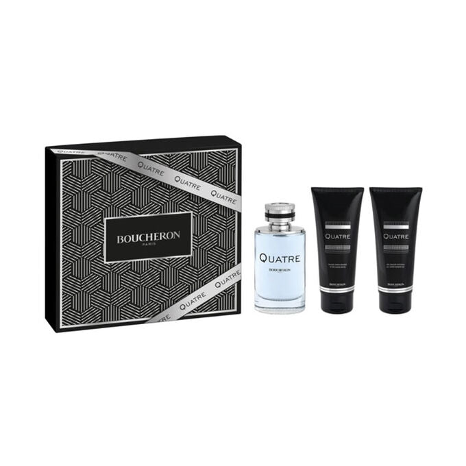 Set Boucheron Quatre Pour Homme 3pc. Edt 3.3oz Spray