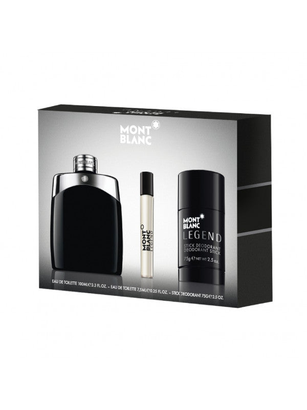 Set Mont Blanc Legend For Men 3pc. Edt 3.3oz Spray