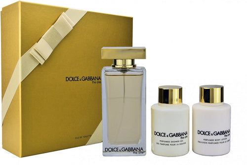 Set D&G The One For Women 3pc. Edt 3.3oz Spray + 3.3oz Body Lotion + 3.3oz Shower Gel