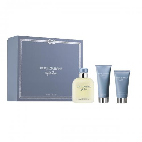 Set D&G Light Blue Pour Homme 3pc. Edt 4.2oz Spray