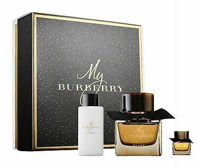 Set My Burberry Black Women 3pc. Edp 3.0oz Spray 2.5oz Body Lotion + 0.16oz Mini