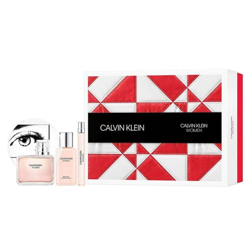Set Calvin Klein Women 3pc. Edp 3.4oz Spray + 3.4oz Body Lotion + 0.33oz Spray