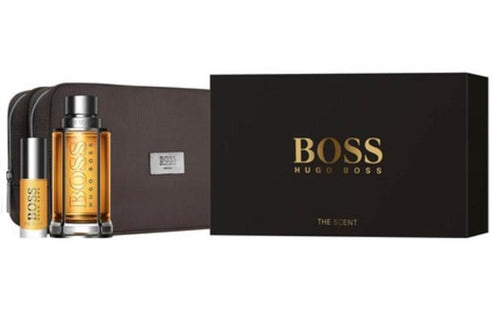 Set Boss The Scent Men  3pc Edt 3.4 oz spray + 0.27 oz + Toiletry Bag