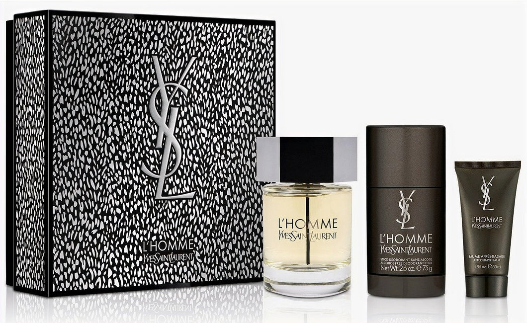 Set YSL L'Homme 3pc. Edt 3.3oz Spray