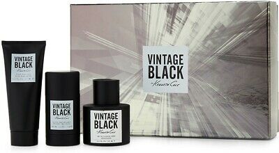Set Vintage Black For Men 3pc. Edt 3.4oz Spray