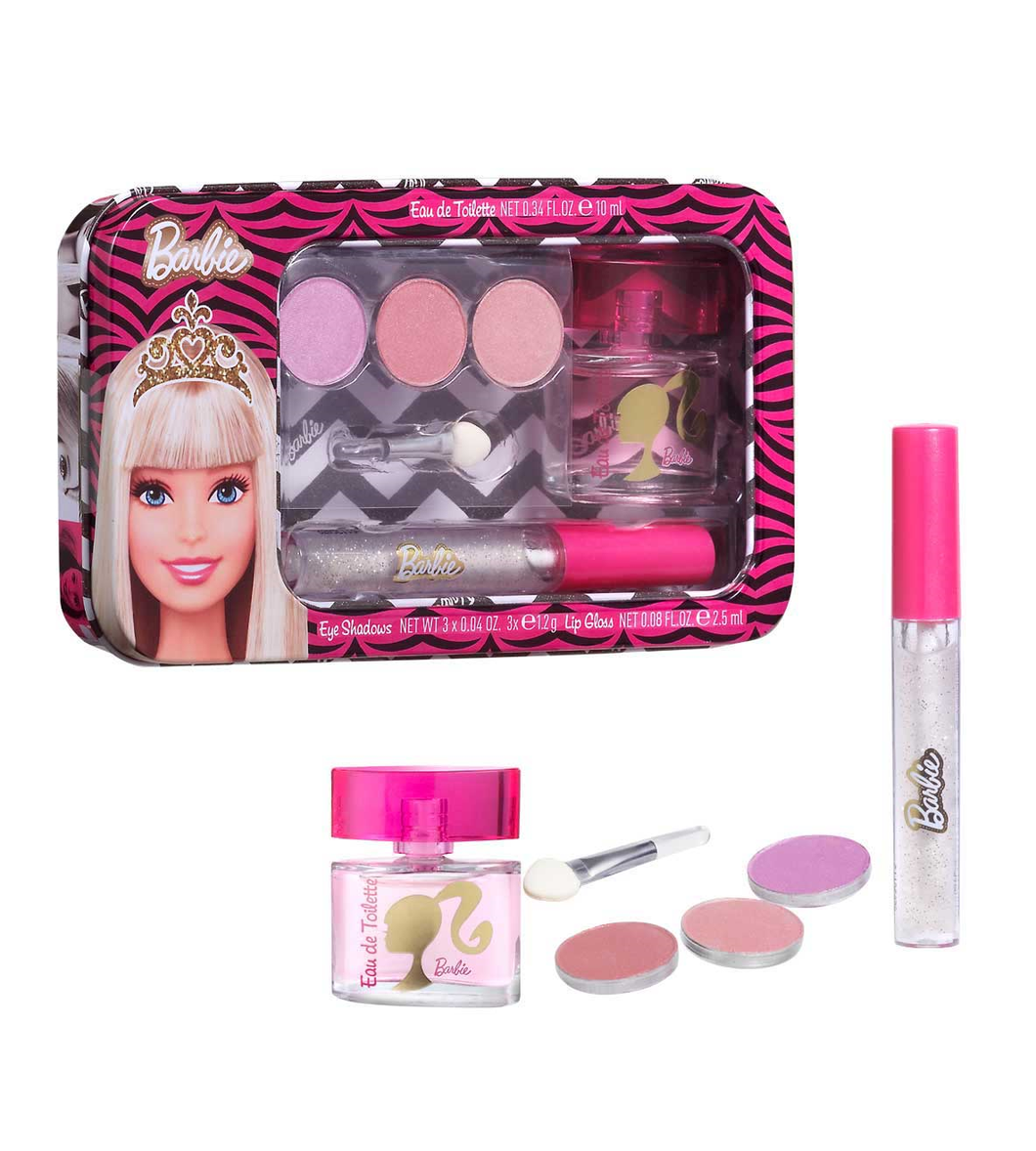 Kids Barbie Metallic Set 4pc. Edt 0.34oz + Eye Shadows + Lip Gloss