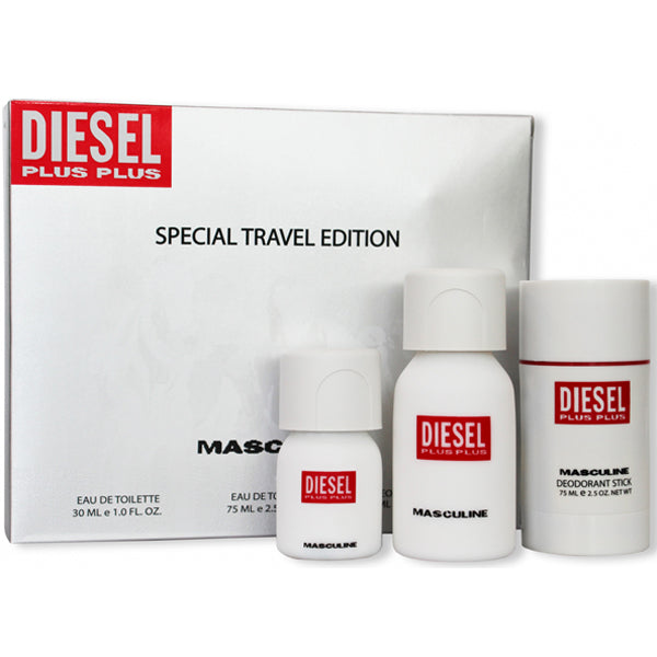 Set Diesel Plus Plus Masculine 3pc. Edt 2.5oz Spray – Cortes Cosmetics & Perfumes