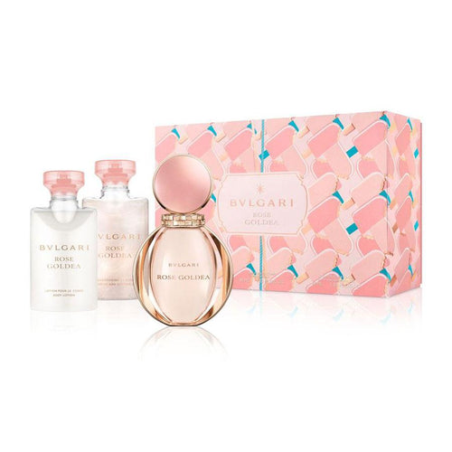 Set Bvlgari Rose Goldea 3pc.Edp 1.7oz Spray + 1.35oz Body Milk + 1.35oz Shower Gel