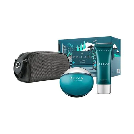 Set Bvlgari Aqva Pour Homme 3pc. Edt 3.4oz Spray