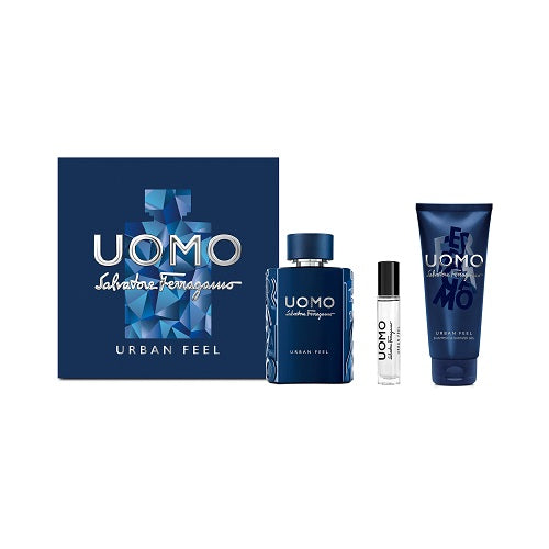 Set Ferragamo Uomo Urban Feel 3pc. Edt 3.4oz Spray