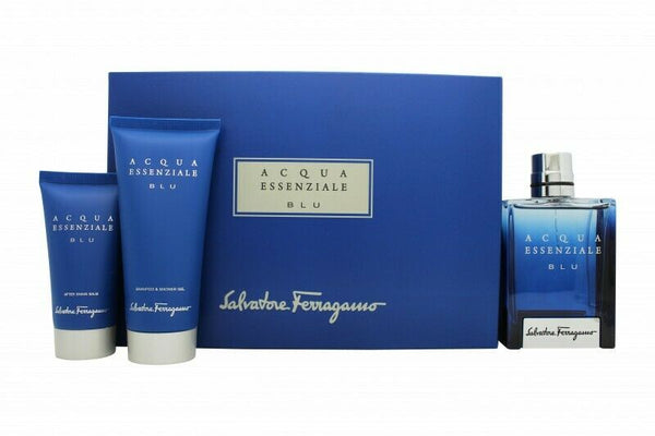 Set Acqua Essenziale Blu For Men 3pc. Edt 3.4oz Spray