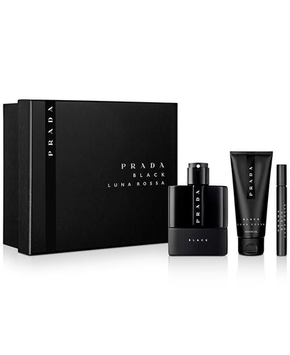 Set Prada Luna Rossa Black 3pc. Edp 3.4oz Spray