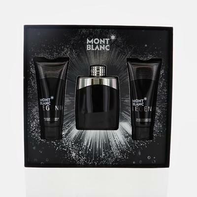 Set Mont Blanc Legend 3pc Edt 3.3 oz Spray + After Shave Balm 3.3 oz + Shower Gel 3.3 oz